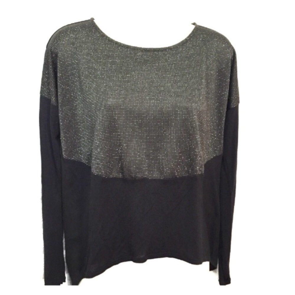 Jennifer Lopez black top blouse Back zipper S